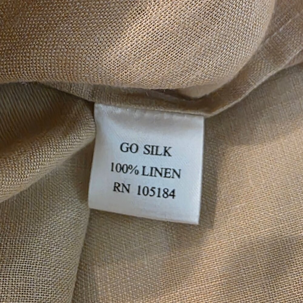 NWT Go Silk Women's Sesame Colored Linen Blouse, Size 2X. - Picture 8 of 10